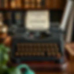 A vintage typewriter with classic literary texts