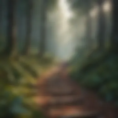 The Transformative Journey A path winding through a forest, representing life's transformative journey