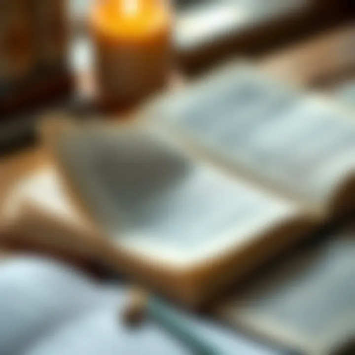 An open book with notes and reflections on personal growth