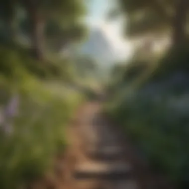 Journey of Growth A serene landscape with a pathway, symbolizing the journey of personal growth through candor.