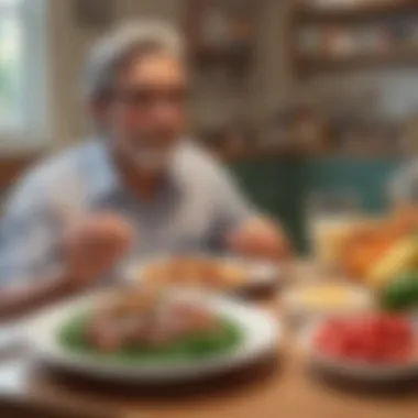 Integrating Genius Foods into Daily Life A serene setting with a person enjoying a meal rich in brain-healthy ingredients