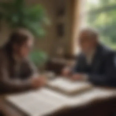 Dialogue Across Eras A modern thinker engaging in dialogue with classical texts