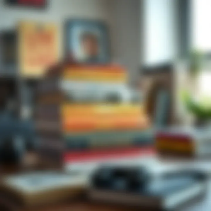 Motivational Book Collection A collection of motivational books stacked on a desk