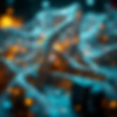 An abstract representation of technology intertwining with daily life