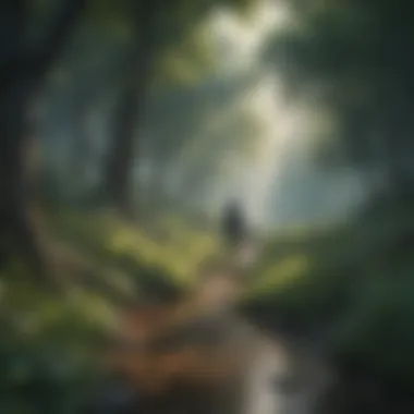 Embracing Presence in Nature A serene landscape embodying the essence of presence