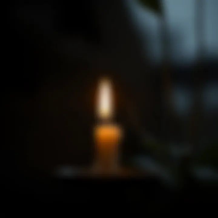 Illuminating Memory A candle flickering in a dark space, symbolizing memory