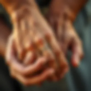 The Power of Compassion A close-up of intertwined hands representing compassion