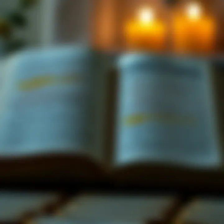 Reflections on Forgiveness An open book with poignant passages highlighted