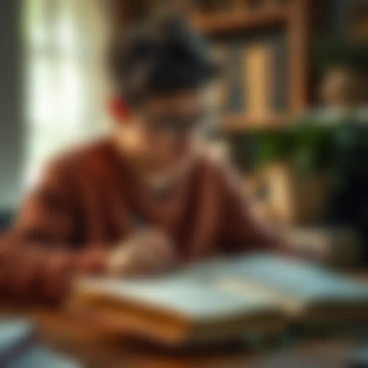 An illustration of personal development through reading