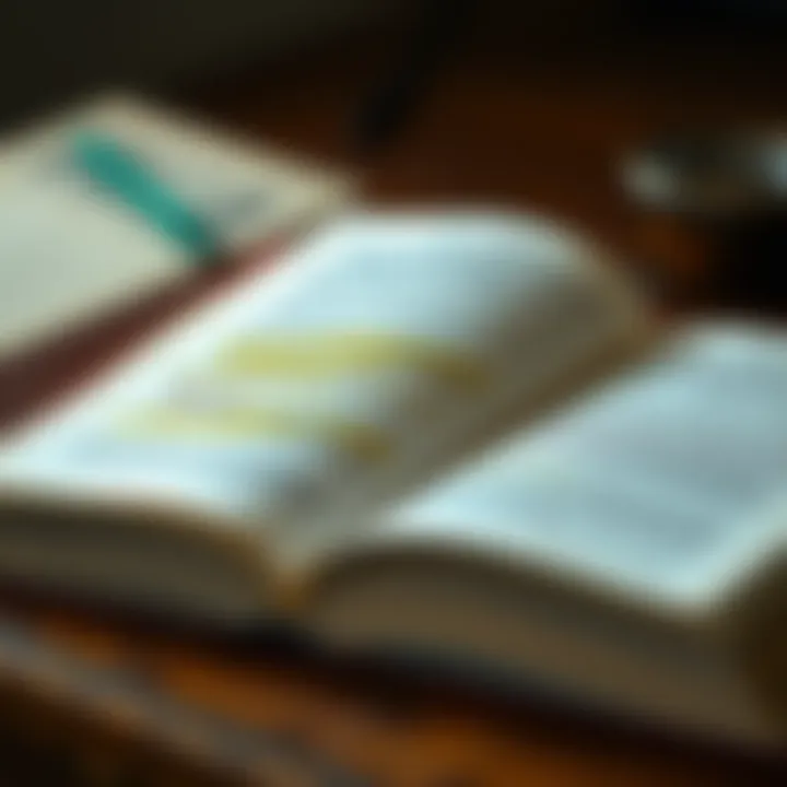 Investment Strategy Insights An open book with highlighted passages on investment strategies and insights