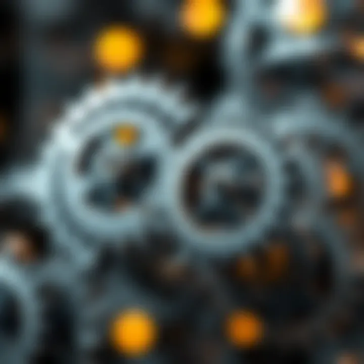 Mechanisms of Professional Advancement An abstract representation of intertwined gears reflecting the complex mechanisms of professional advancement