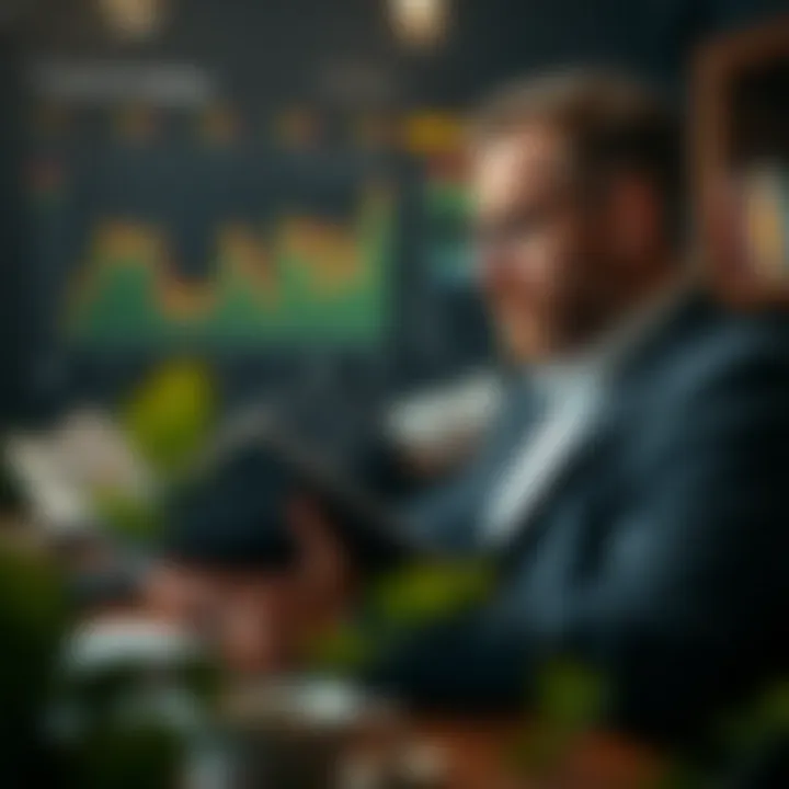 Strategic Financial Analysis A thoughtful individual analyzing financial charts