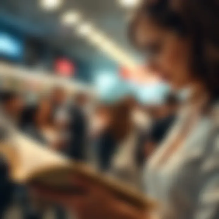 A busy professional engaging with summarized content