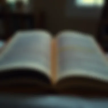 An open book with key insights highlighted