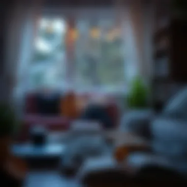 A cozy reading nook featuring a user engaged with Alexa.