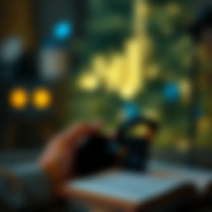 An illustration of voice technology interpreting book content.