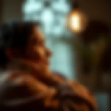 A thoughtful individual reflecting, embodying empathy and understanding