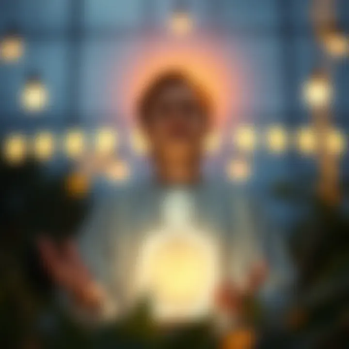 Embracing Inner Peace A serene individual meditating with a glowing aura