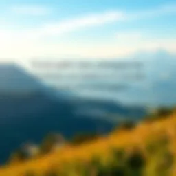 Inspiring quote on a serene landscape