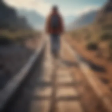 Path of Determination A person standing at a crossroads symbolizing choice and determination