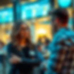 Illustration showing a calm individual engaging in conversation