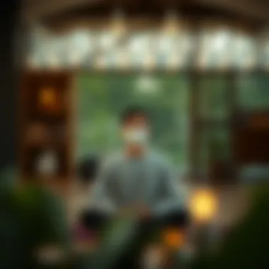 Mindfulness practice in a calm environment promoting focus