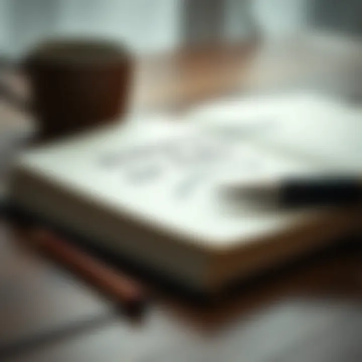 Writing Intentions for Today A close-up of a journal and pen signifying intention and thought