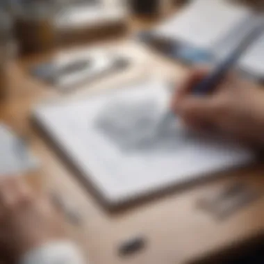 Crafting Your Vision: The Blueprint for Success An entrepreneur sketching a business plan on a notepad