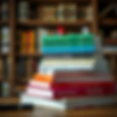 A stack of books on financial literacy and investment