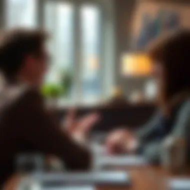 A professional discussing investment strategies in a meeting