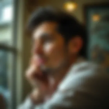 Insightful Reflection A person reflecting with a thoughtful expression, highlighting personal insight.