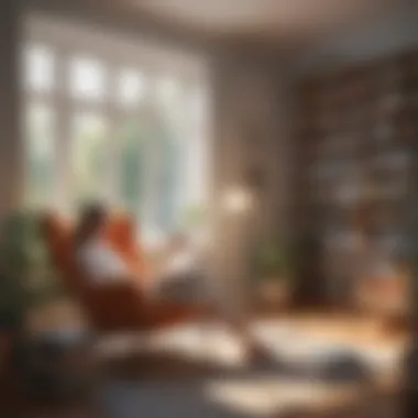 Inviting Reading Space A serene reading nook inviting effortless reading