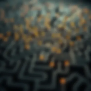 Navigating Complexities An intricate maze illustrating problem-solving