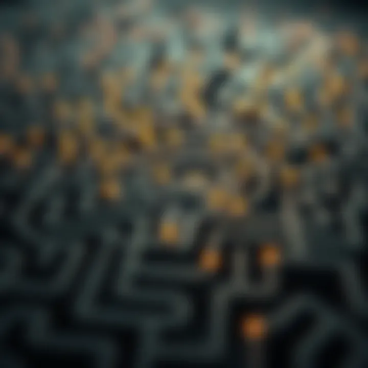 Navigating Complexities An intricate maze illustrating problem-solving