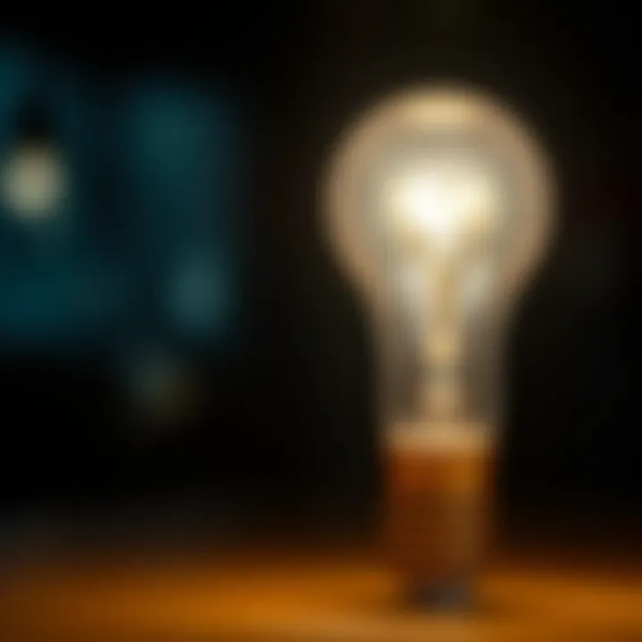 Illuminating Ideas A light bulb illuminating the darkness to signify insights