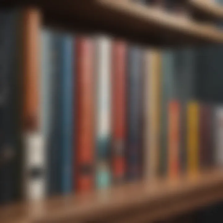 Diverse audiobooks collection on a shelf