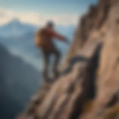 Conquering Judgment A mountain climber reaching the summit, depicting the journey of overcoming societal judgments.
