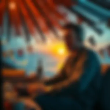 Digital Nomad Lifestyle Depiction Depiction of digital nomad lifestyle related to The Four Hour Workweek