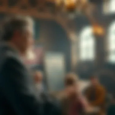 An inspiring figure in sales history making a presentation