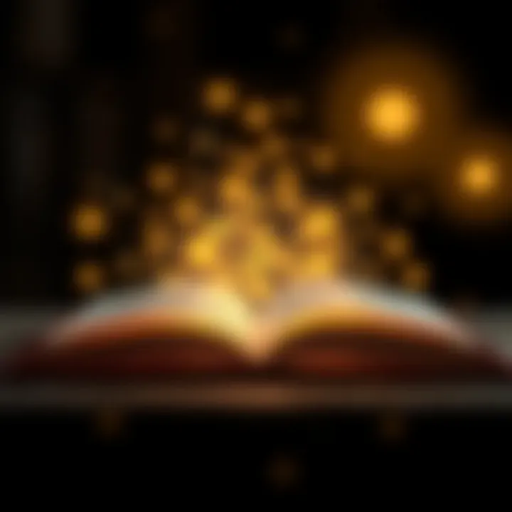 The Glow of Infinite Possibilities An open book glowing with possibilities, symbolizing the paths of life