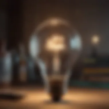 A glowing light bulb representing inspiration and ideas