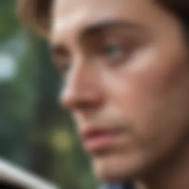 Moments of Reflection: Seeking Meaning A close-up of a thoughtful individual contemplating life