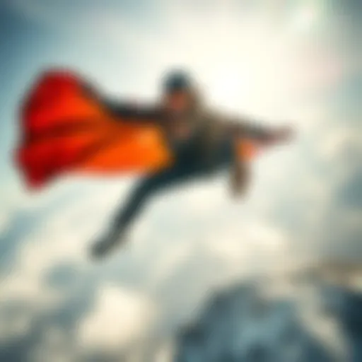 Soaring to New Heights A breathtaking action shot of an extreme athlete soaring through the air during a daring stunt.