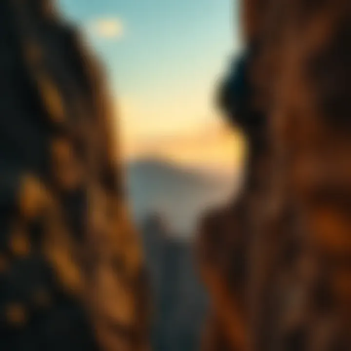 A close-up of a rock climber on a challenging ascent, symbolizing the pursuit of personal limits and resilience.