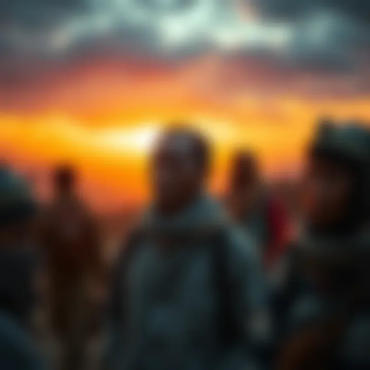 Illustration reflecting the struggles faced by migrants in their new environments