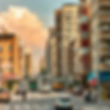 Symbolic representation of urban landscapes that attracted migrants