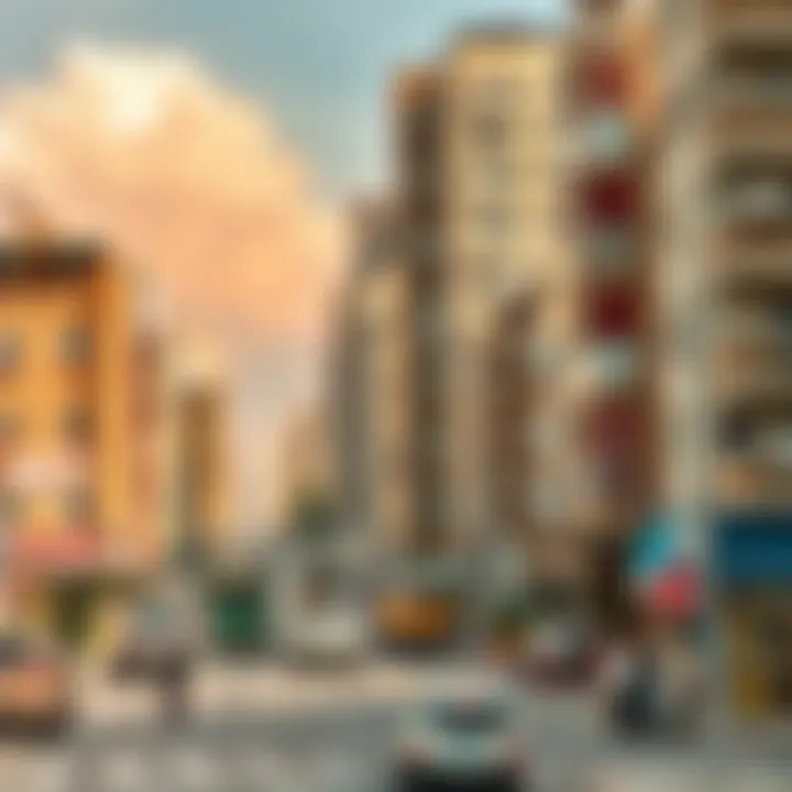 Symbolic representation of urban landscapes that attracted migrants