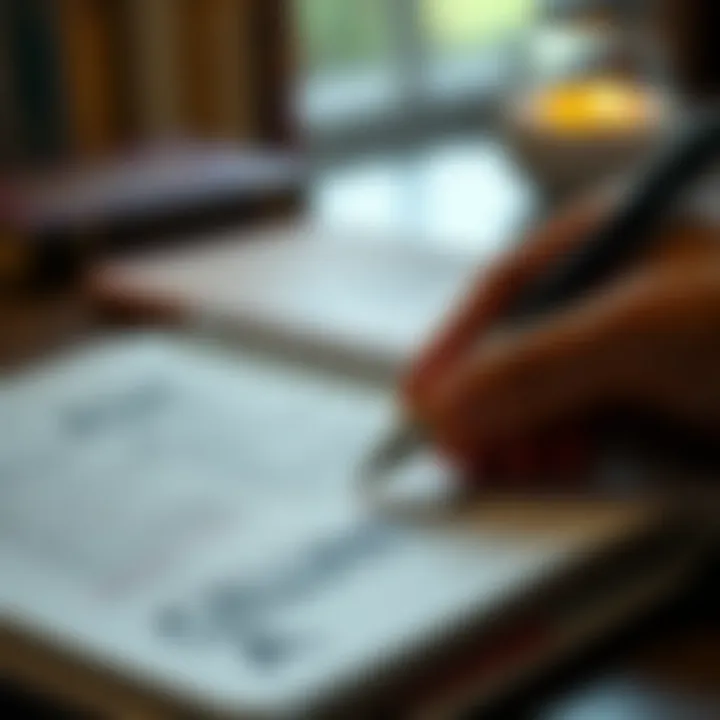 A close-up of a pen and notepad with notes on personal growth