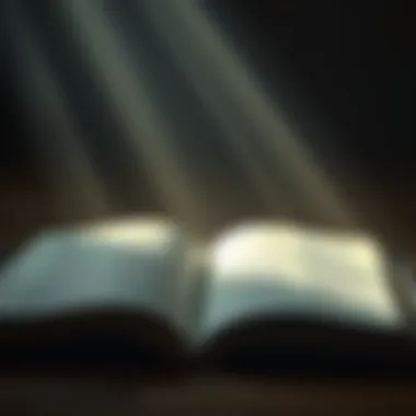 An open Bible with rays of light shining upon it, signifying divine guidance