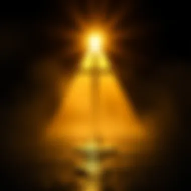 Symbolic representation of faith and purpose with a cross and light